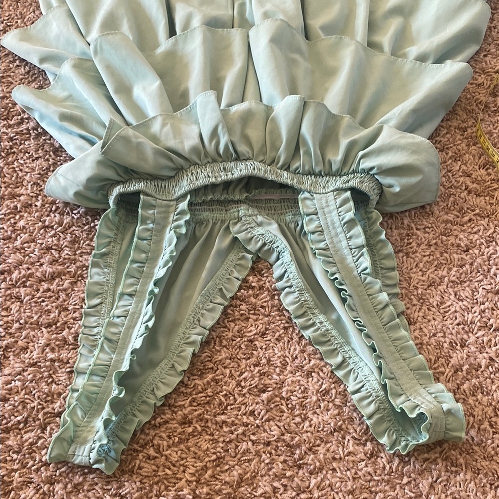 😎Mint Green Ruffled Dress - Picture 4 of 6